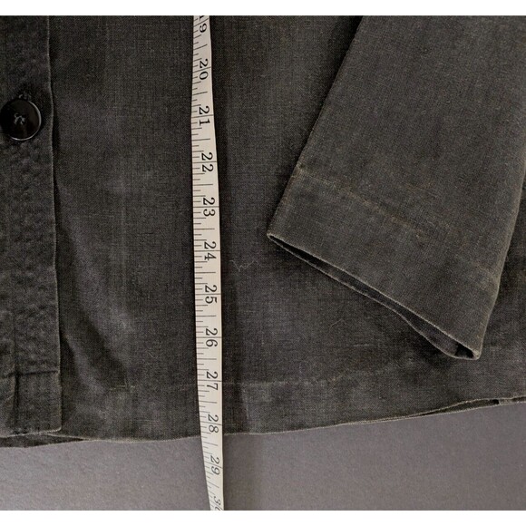 Doncaster 100% Linen Women's 12 Black Button Front Cardigan Top Jacket - Picture 8 of 8